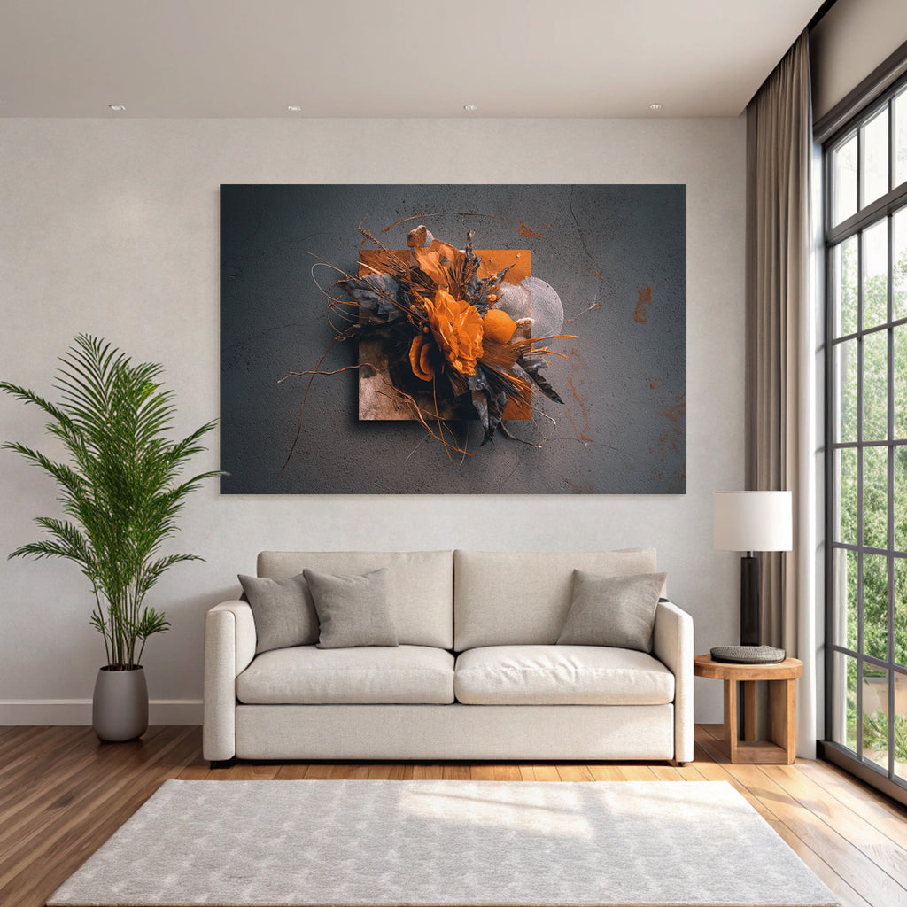 Getrocknete Blumen Und Folien In Warmen Farben