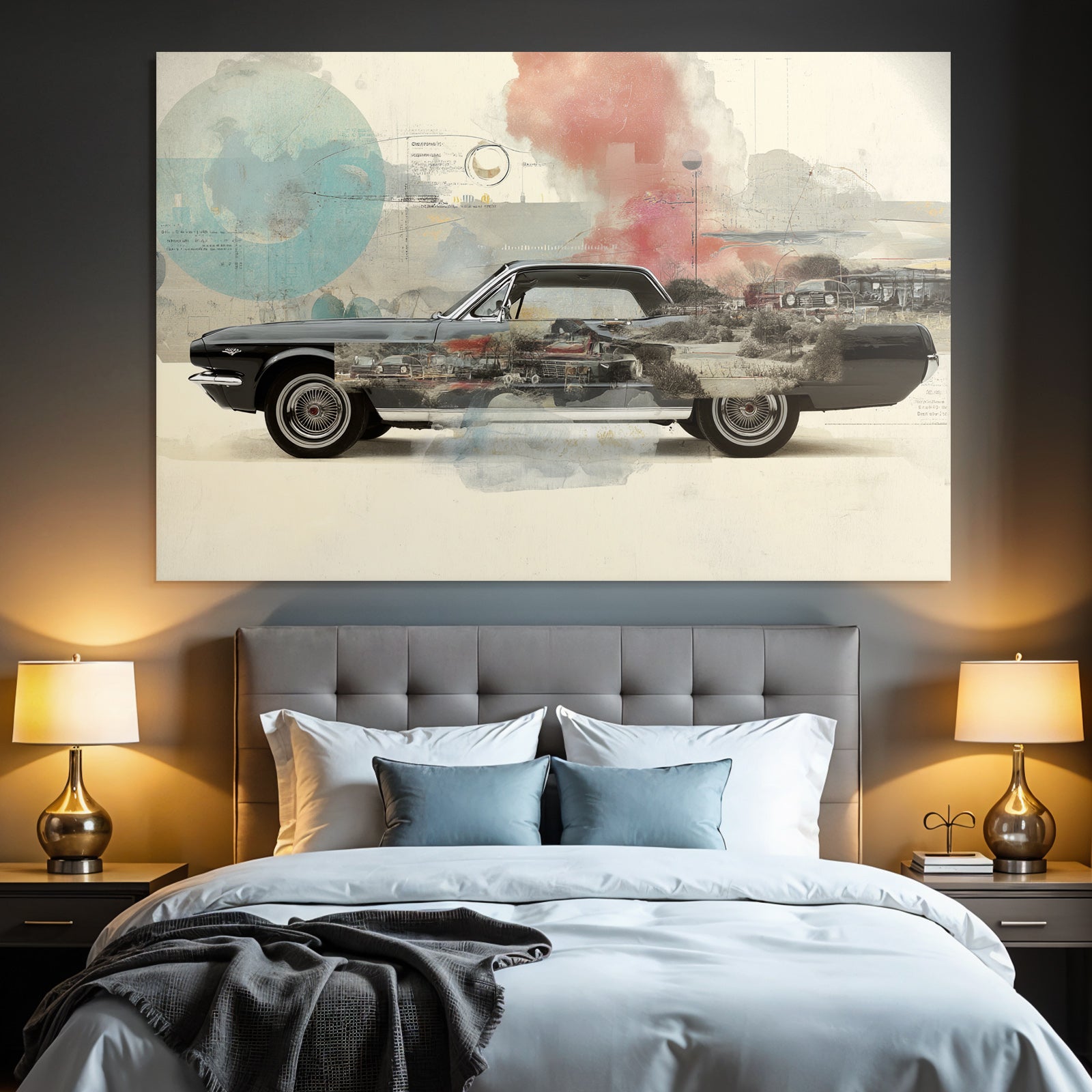 Klassisches Auto Kunst Collage Vintage Abstrakt