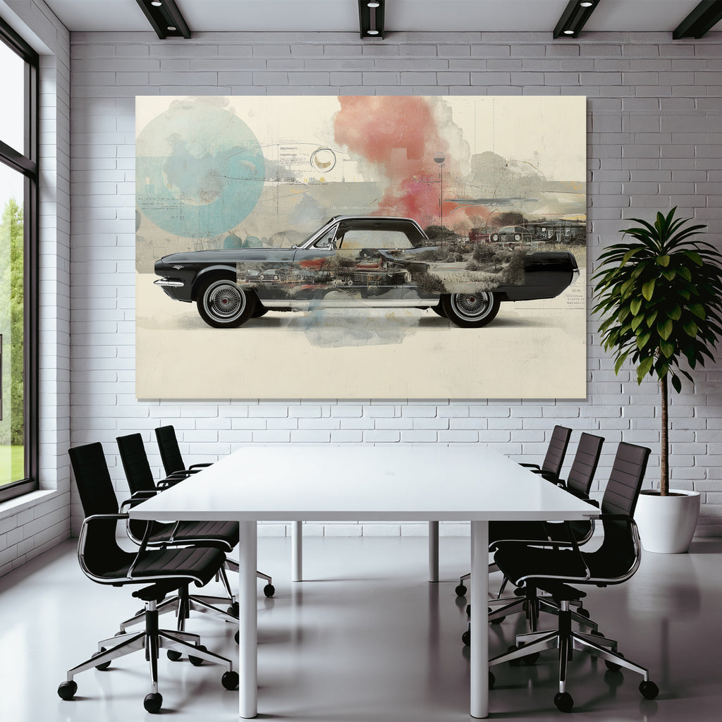 Klassisches Auto Kunst Collage Vintage Abstrakt