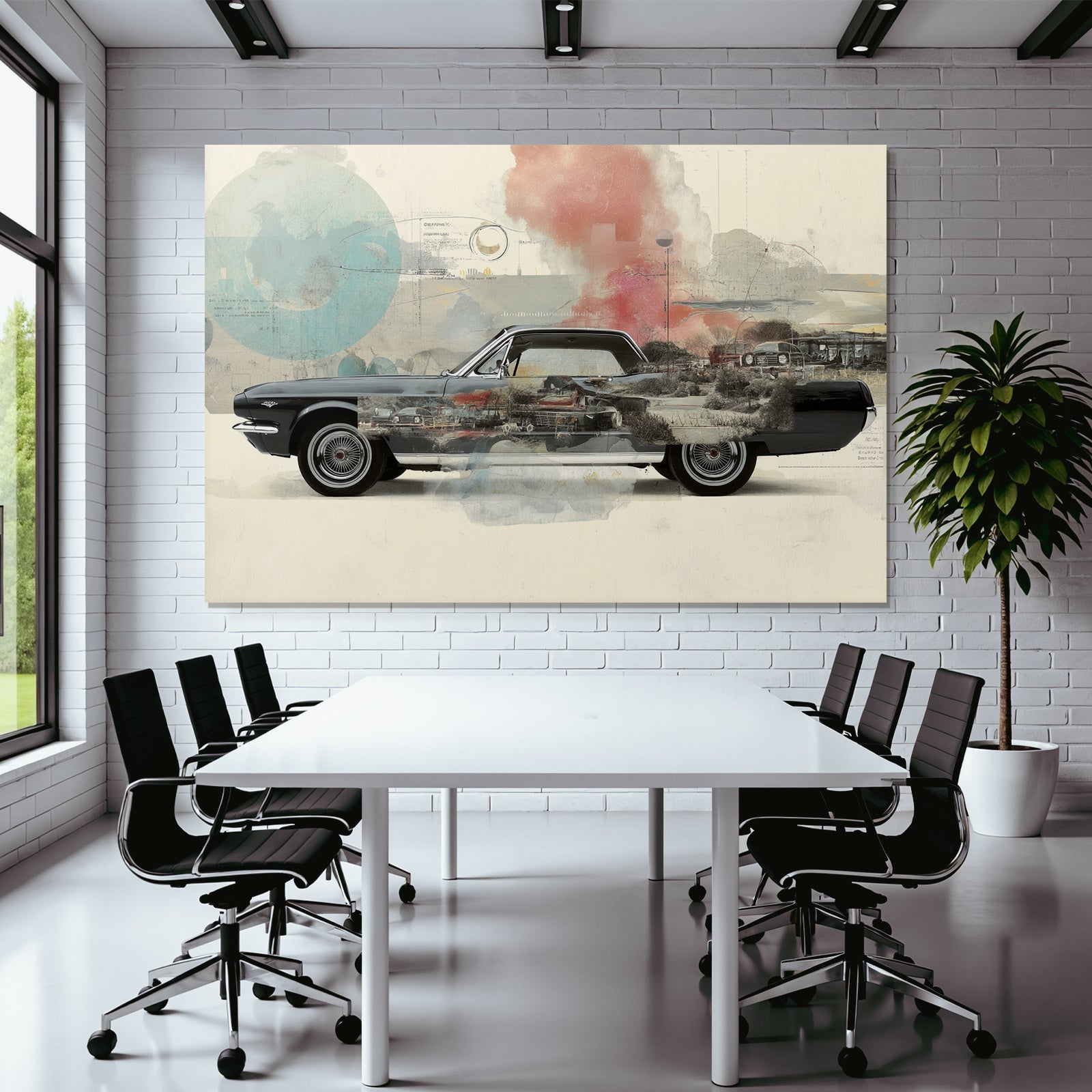 Klassisches Auto Kunst Collage Vintage Abstrakt