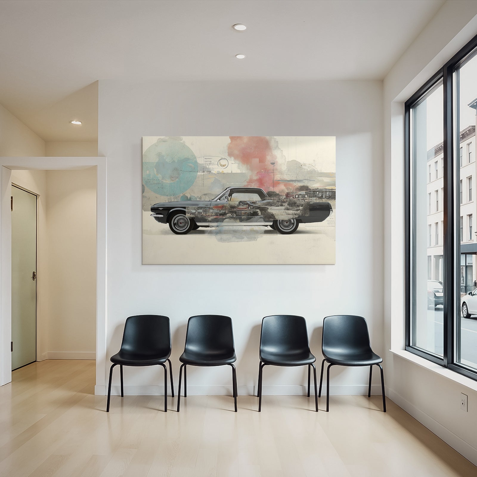 Klassisches Auto Kunst Collage Vintage Abstrakt