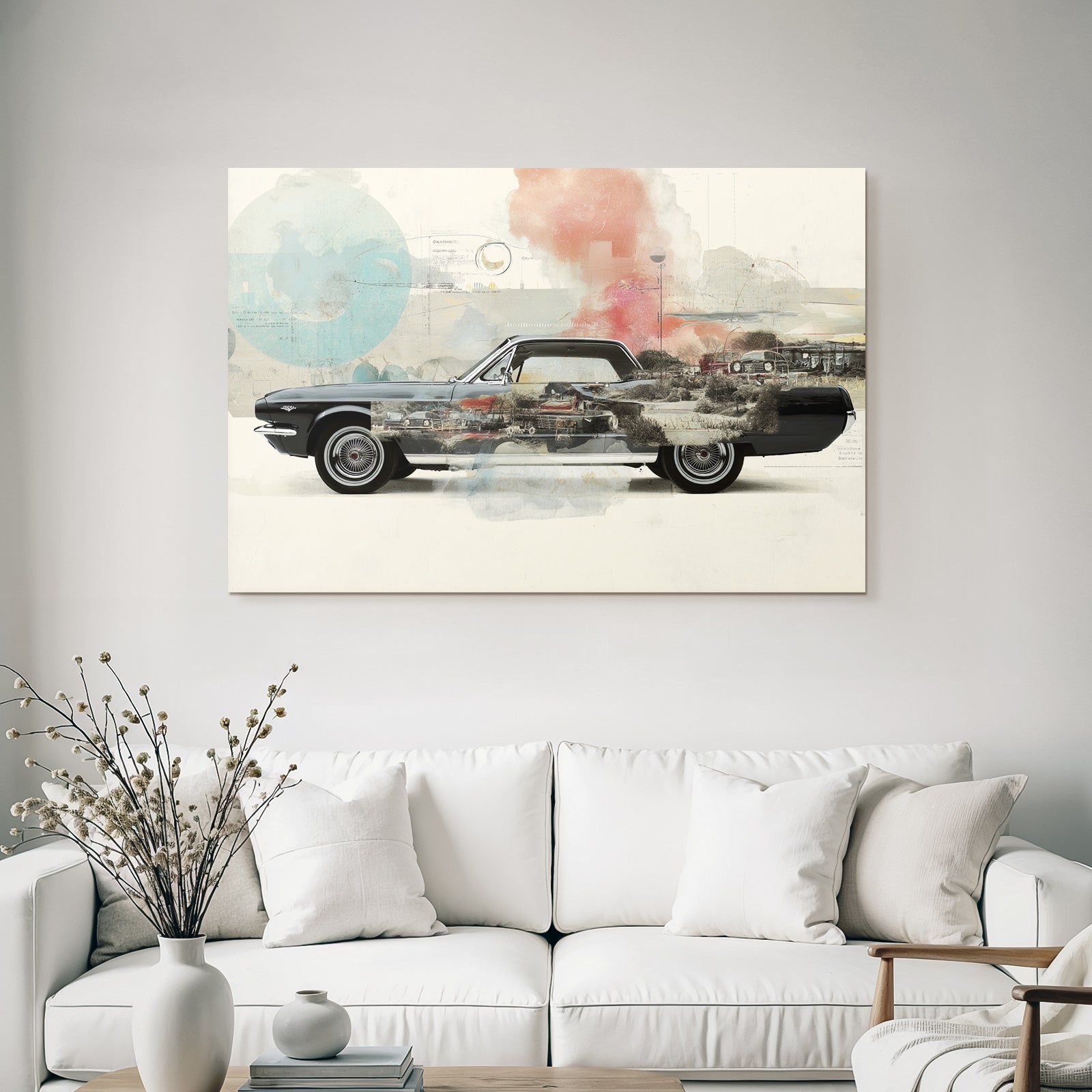 Klassisches Auto Kunst Collage Vintage Abstrakt