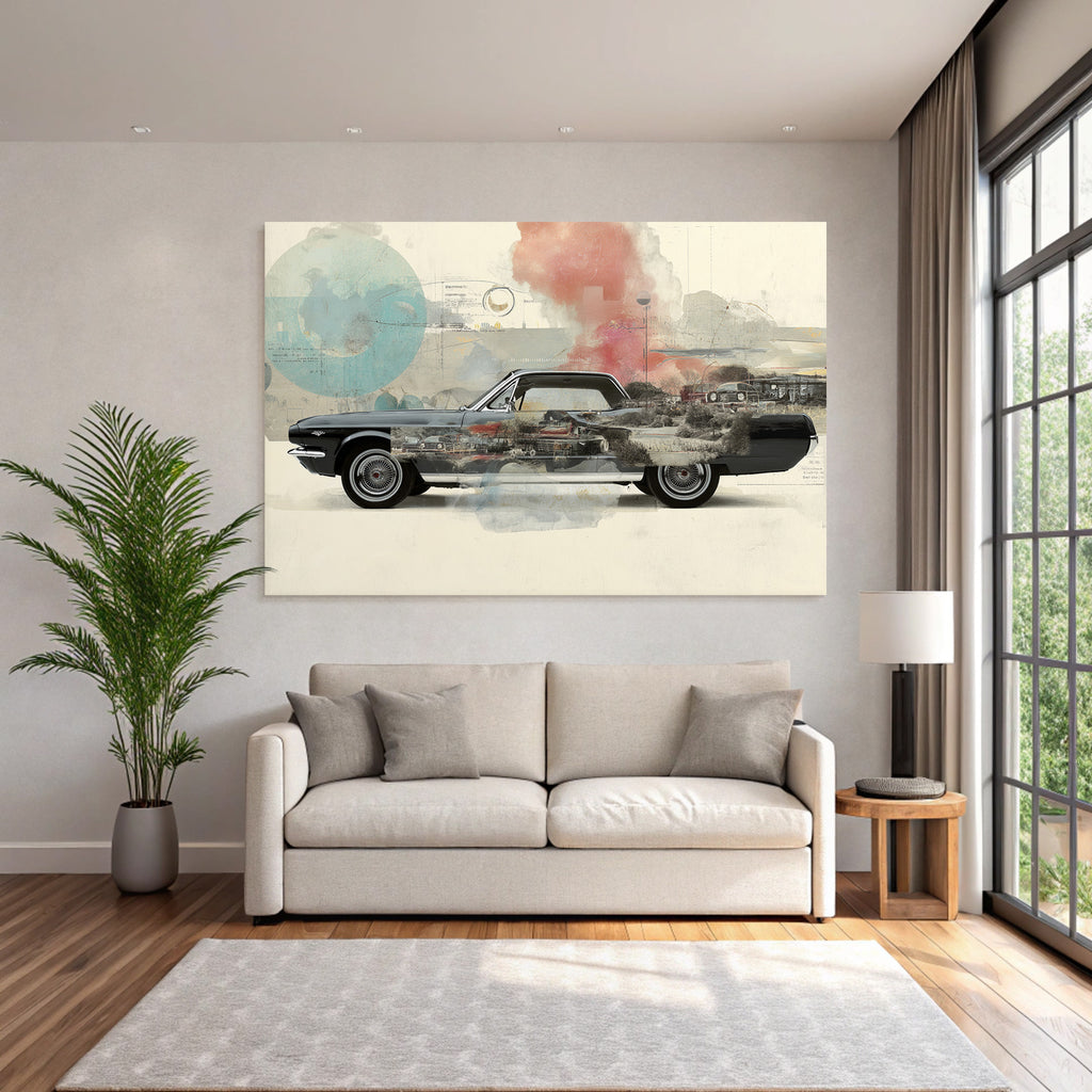 Klassisches Auto Kunst Collage Vintage Abstrakt