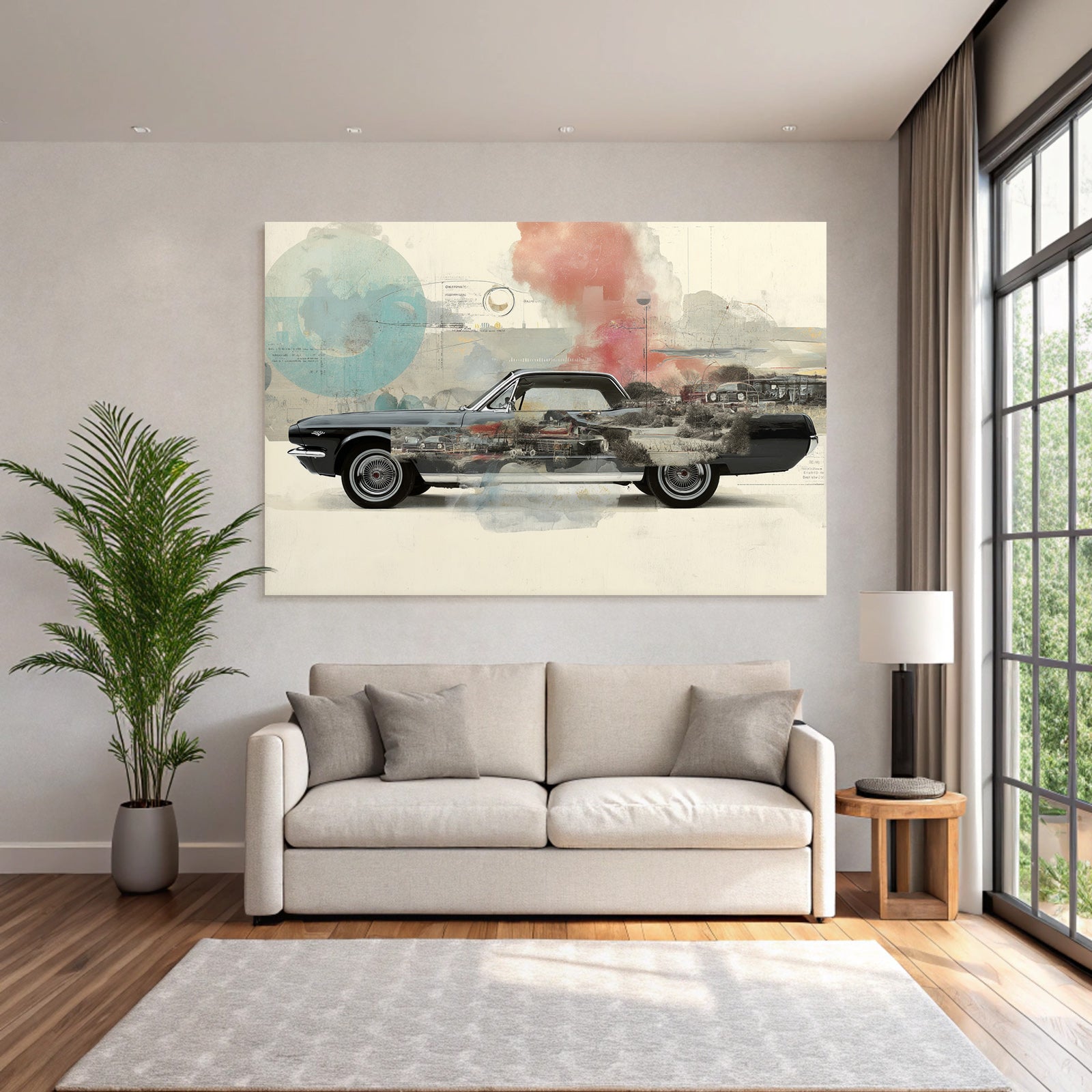Klassisches Auto Kunst Collage Vintage Abstrakt