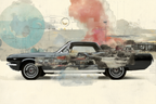 Klassisches Auto Kunst Collage Vintage Abstrakt | Collagen | Kunstgattungen