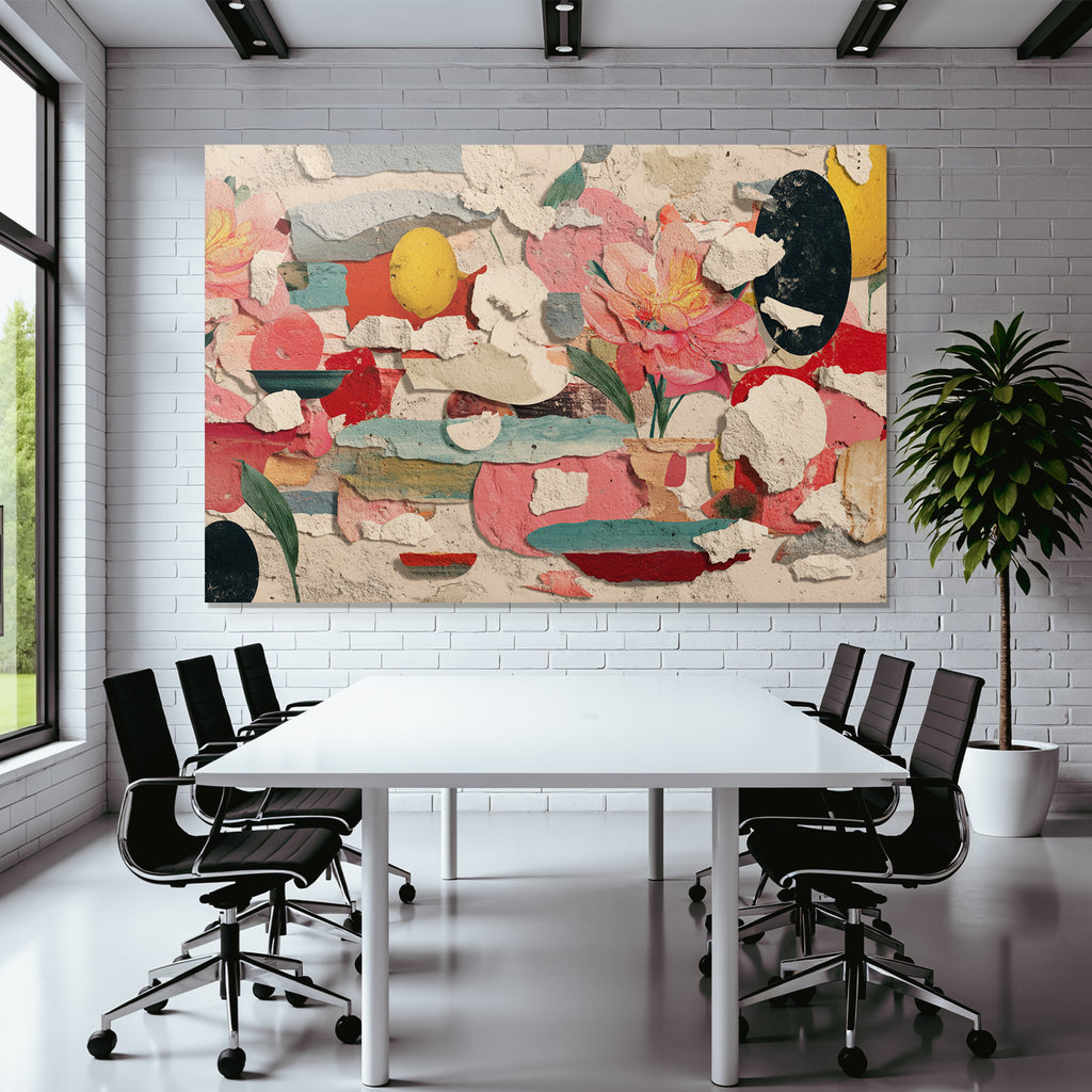 Kunstvolle Komposition Abstrakte Florale Geometrische Elemente