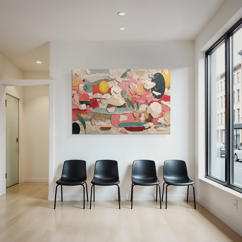 Kunstvolle Komposition Abstrakte Florale Geometrische Elemente