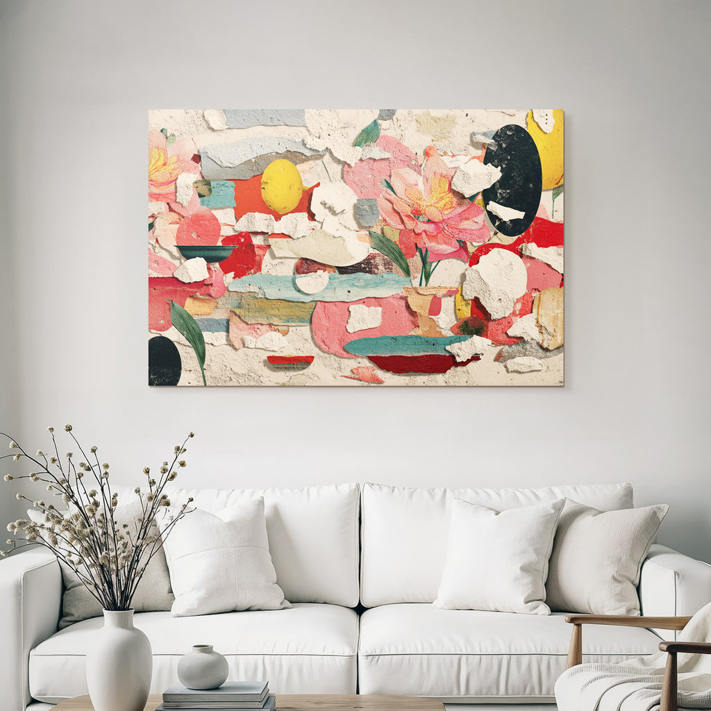 Kunstvolle Komposition Abstrakte Florale Geometrische Elemente