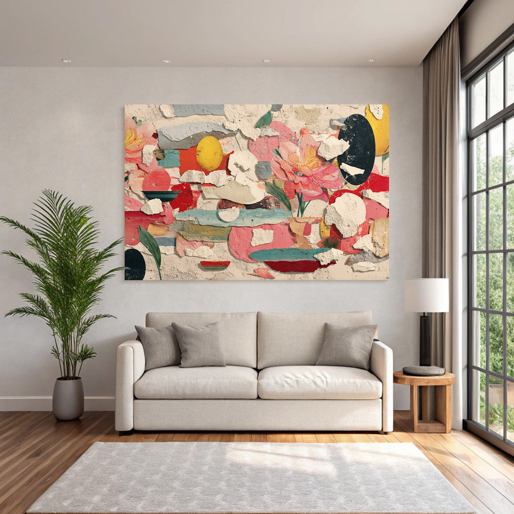 Kunstvolle Komposition Abstrakte Florale Geometrische Elemente