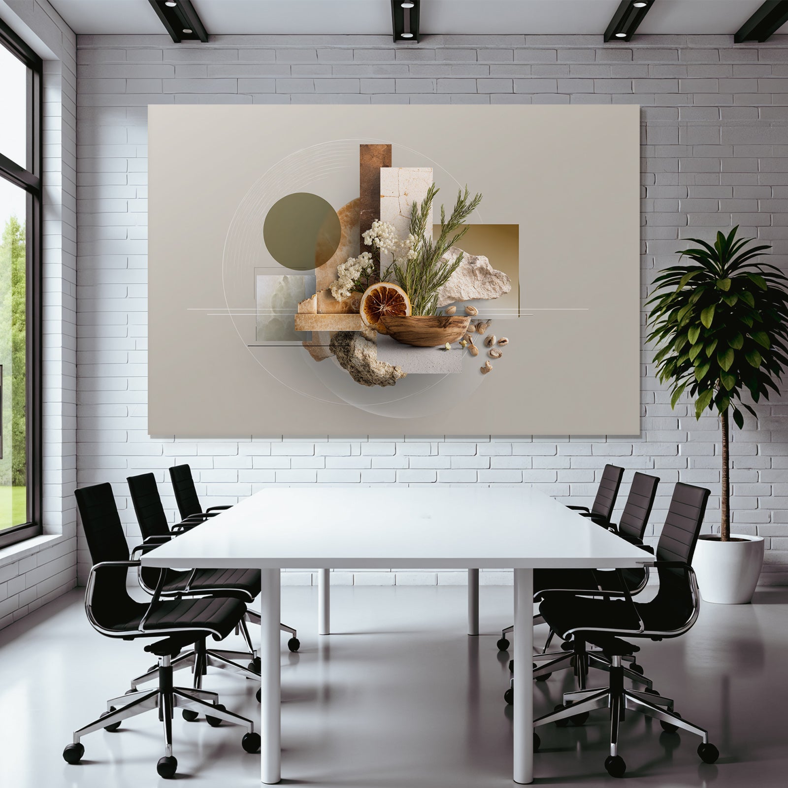Natuerliche Geometrische Elemente Mischung Deko Kunst