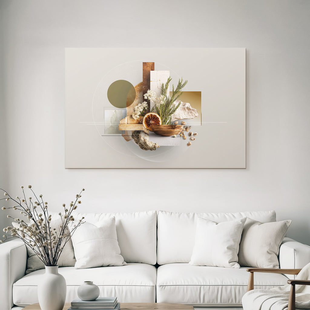 Natuerliche Geometrische Elemente Mischung Deko Kunst