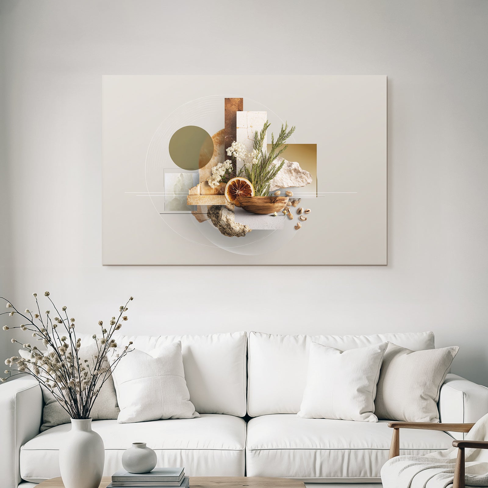 Natuerliche Geometrische Elemente Mischung Deko Kunst