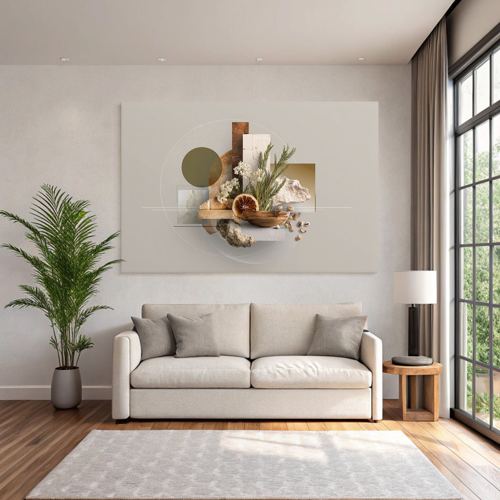 Natuerliche Geometrische Elemente Mischung Deko Kunst