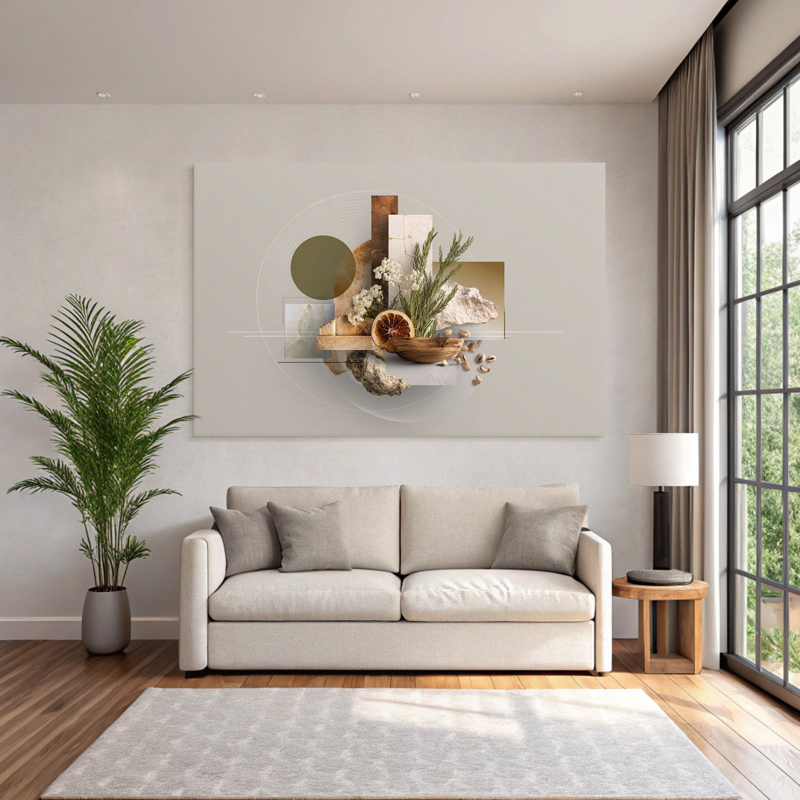 Natuerliche Geometrische Elemente Mischung Deko Kunst