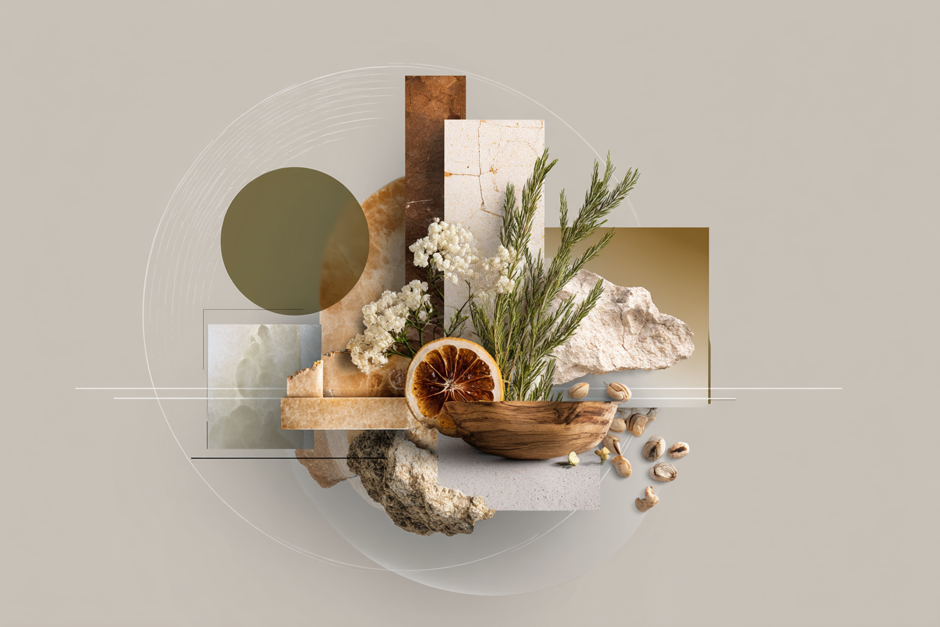 Natuerliche Geometrische Elemente Mischung Deko Kunst | Collagen | Kunstgattungen