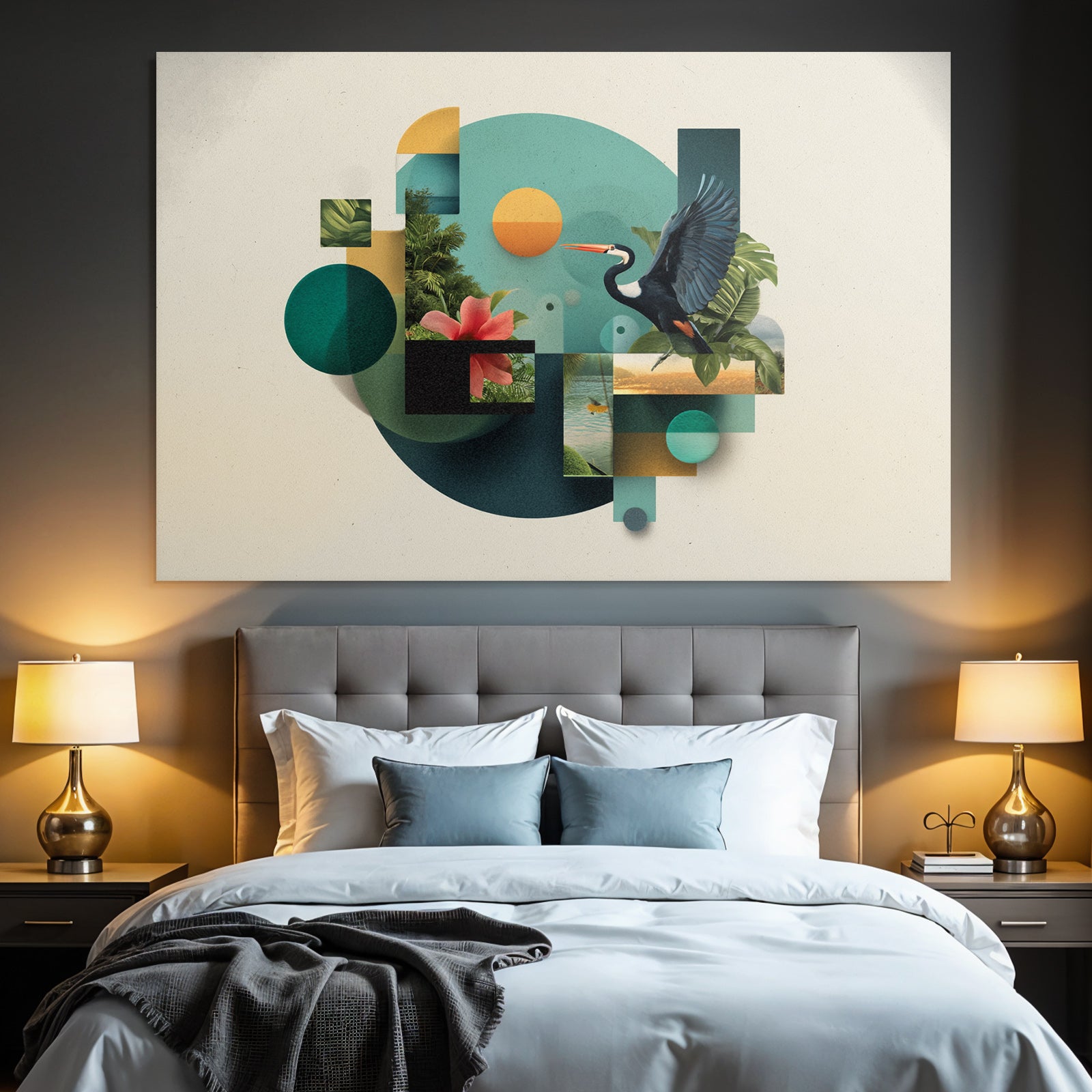 Natur Und Geometrische Formen Collage