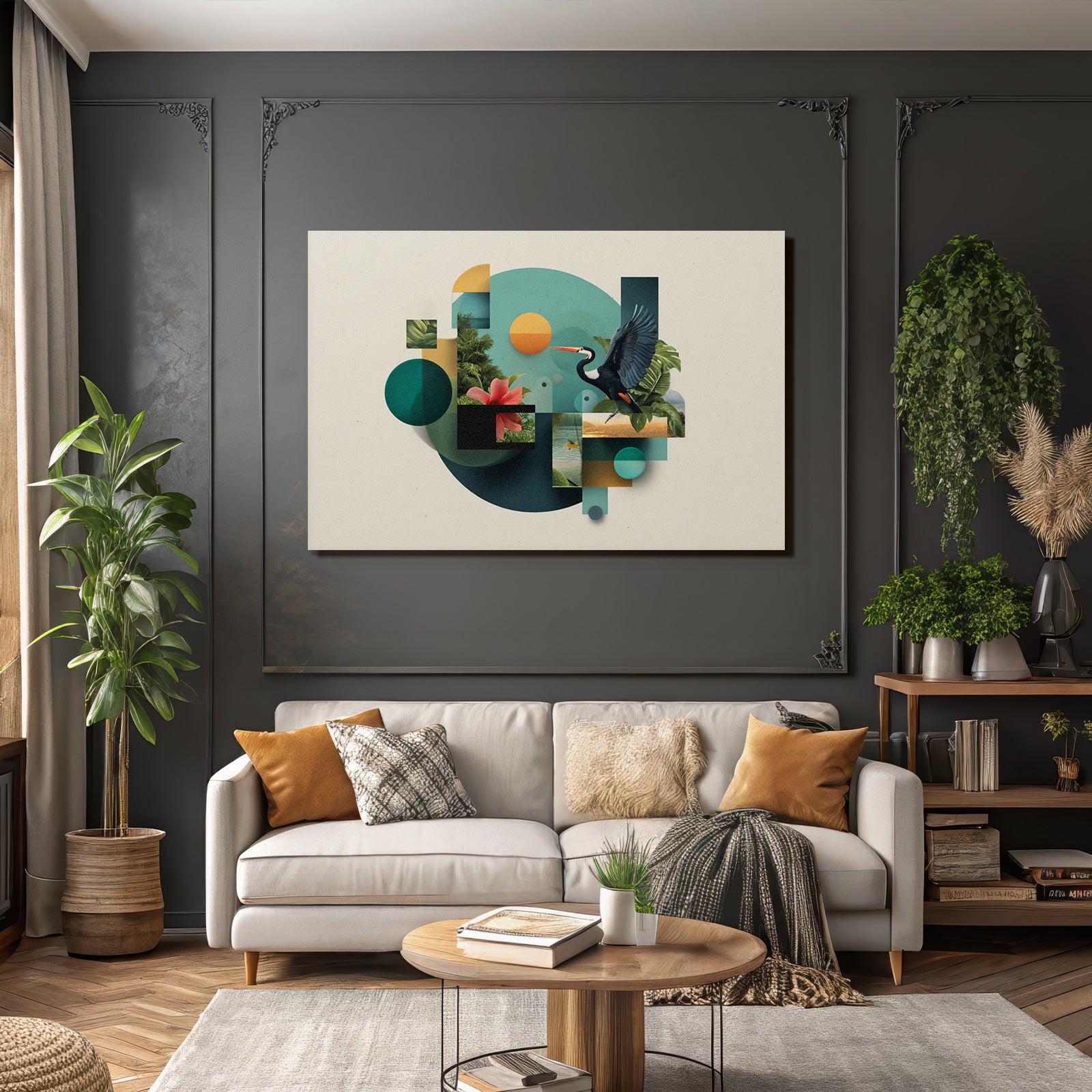 Natur Und Geometrische Formen Collage