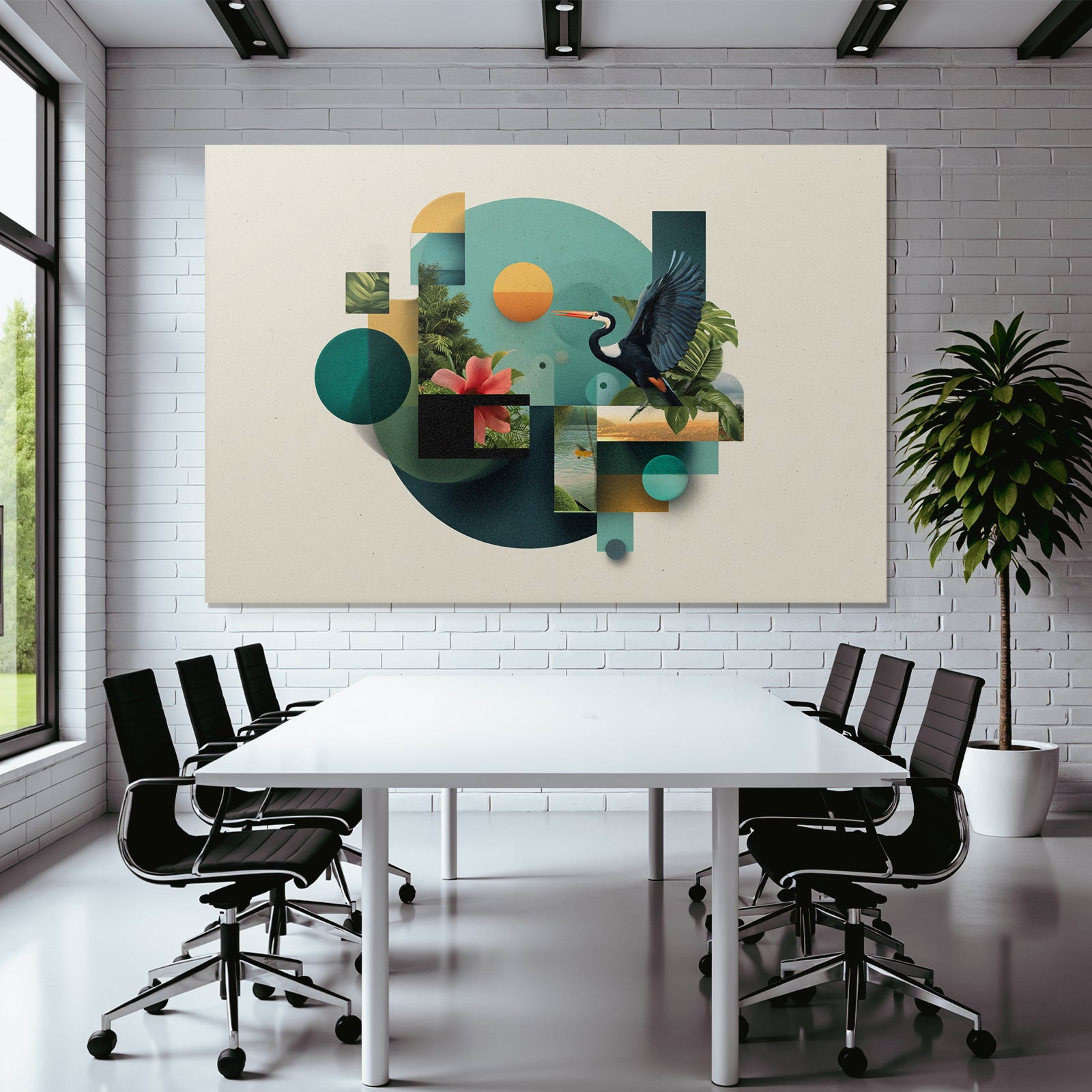 Natur Und Geometrische Formen Collage