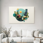 Natur Und Geometrische Formen Collage