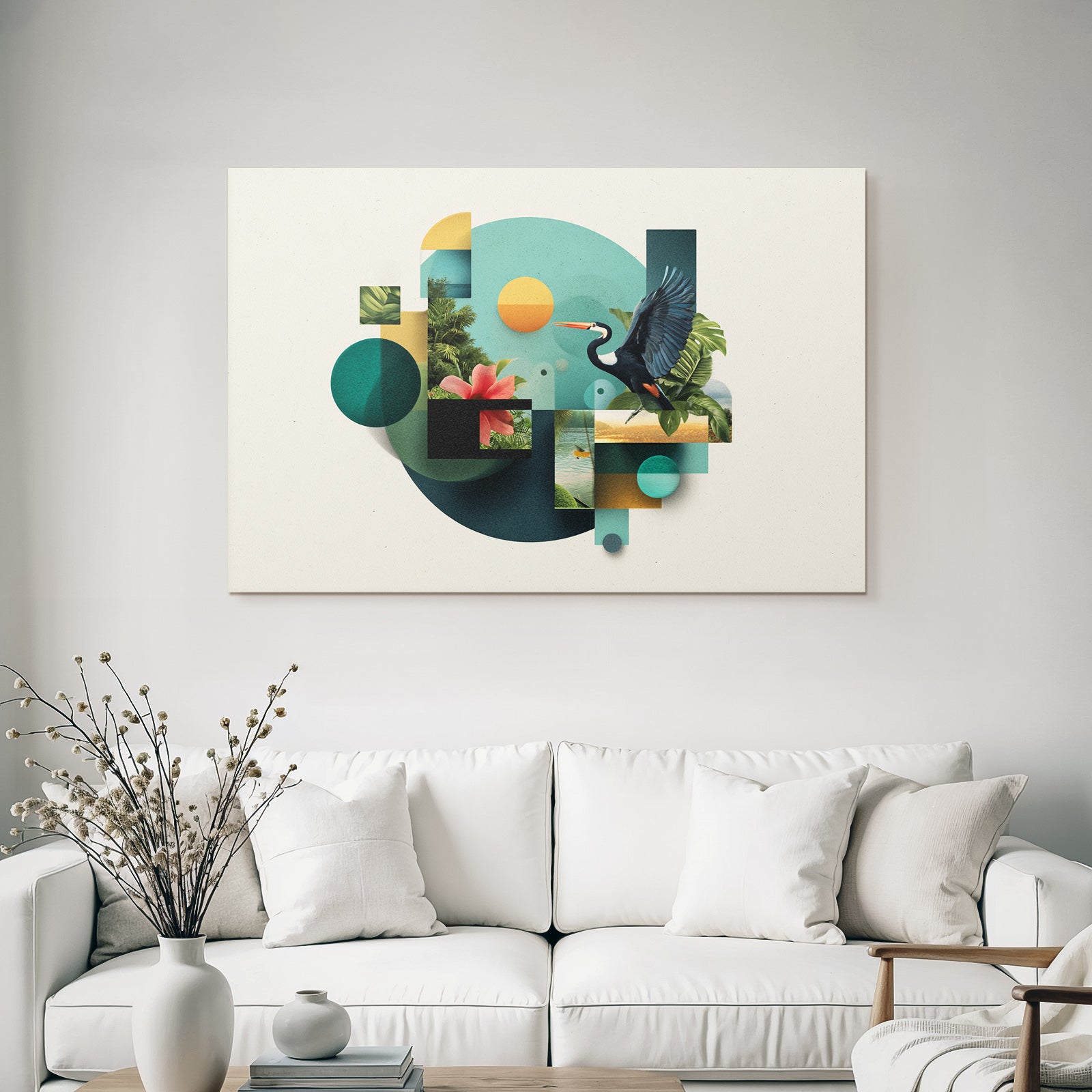 Natur Und Geometrische Formen Collage
