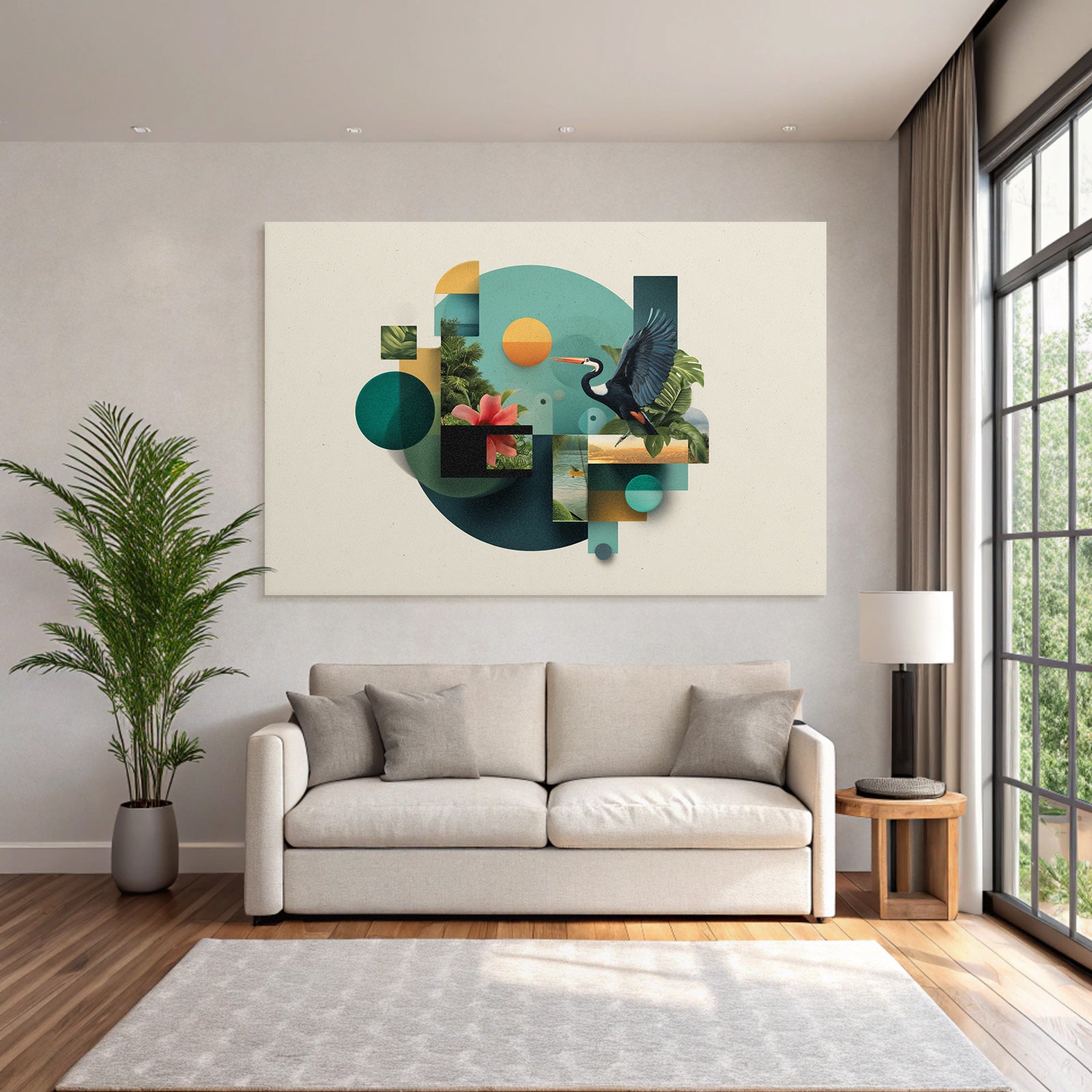 Natur Und Geometrische Formen Collage