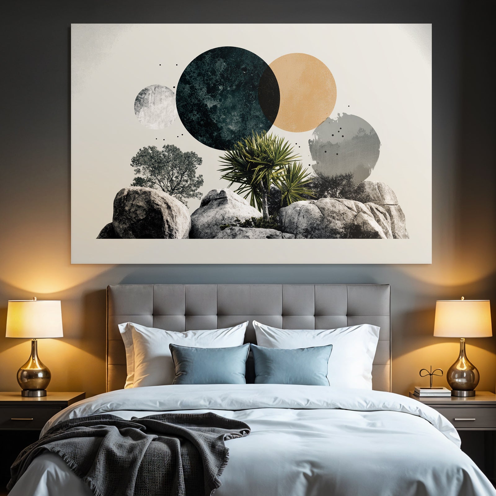 Natura Und Abstrakte Formen Kreis Collage Digital Artwork