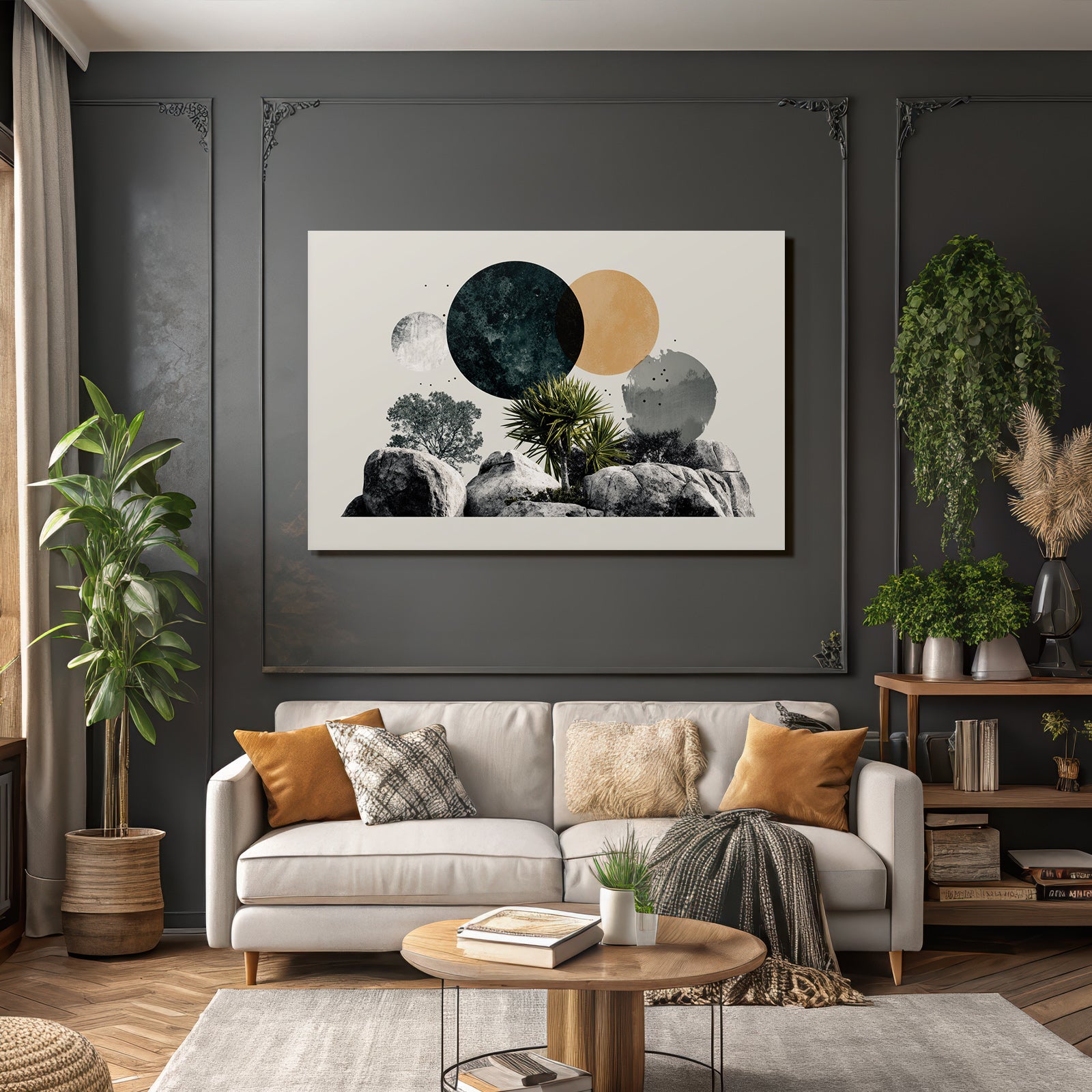 Natura Und Abstrakte Formen Kreis Collage Digital Artwork