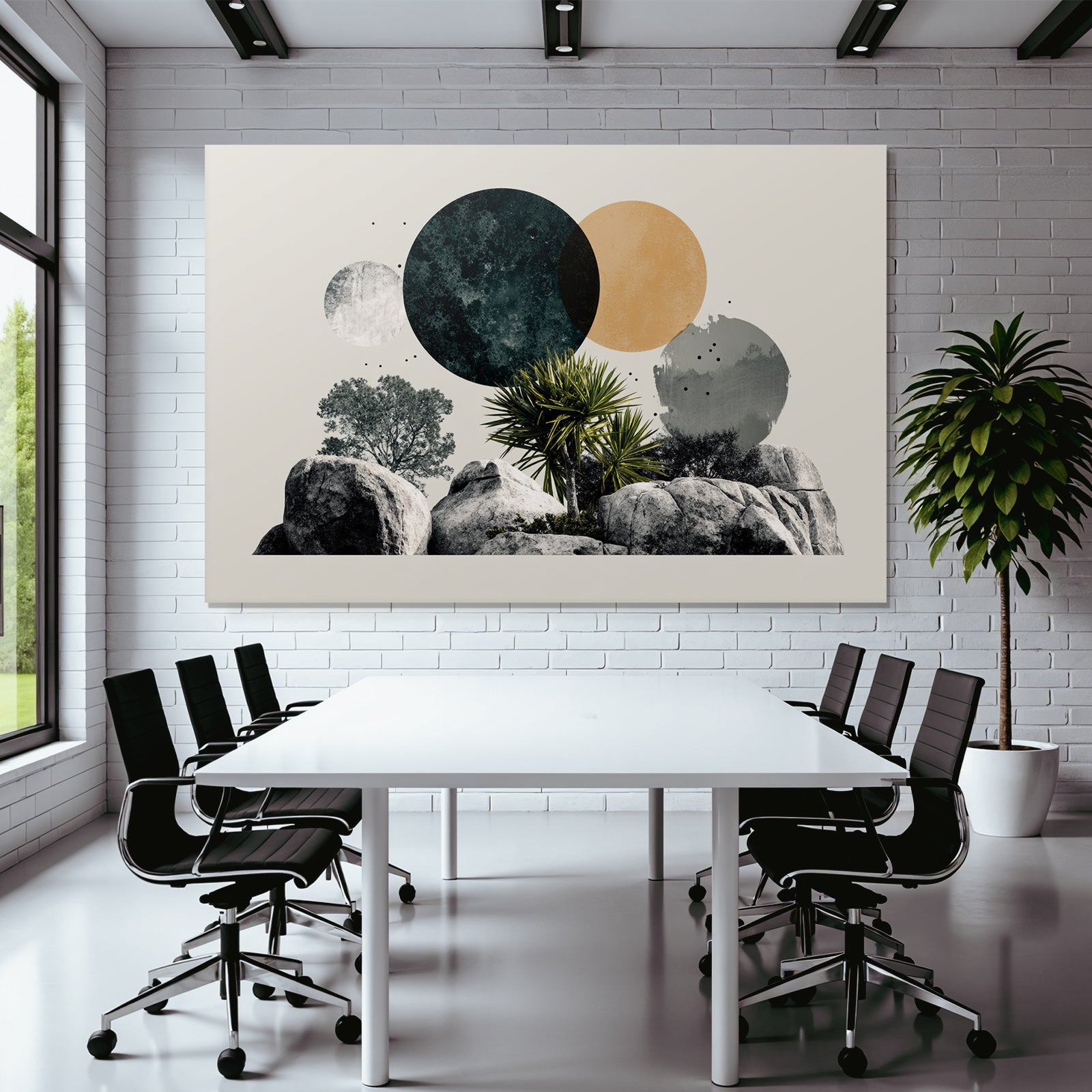 Natura Und Abstrakte Formen Kreis Collage Digital Artwork