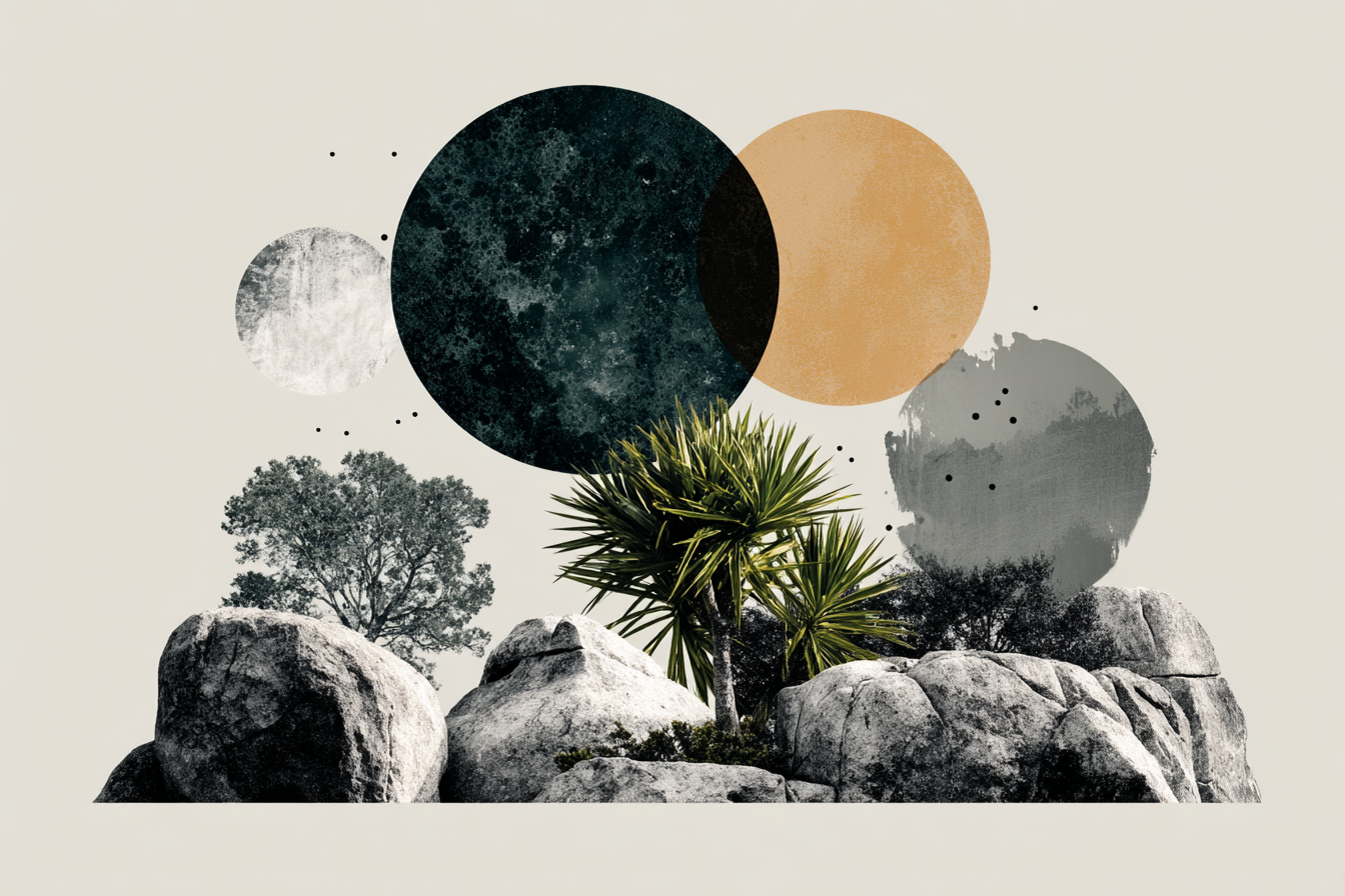 Natura Und Abstrakte Formen Kreis Collage Digital Artwork | Collagen | Kunstgattungen