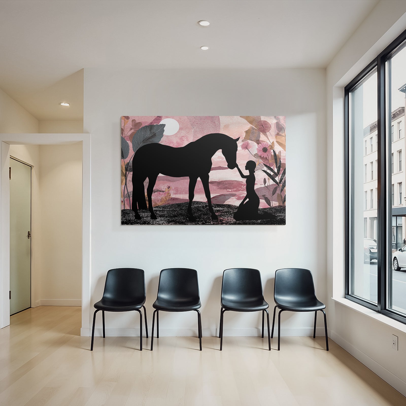 Pferd Und Mensch Verbindung Dreamy Atmosphere Kunstwerk