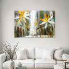 Stadtlandschaft Mit Blumen Natur Und Urbanes Leben Dreamlike Art