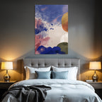 Abstracte Kunst Blaue Rosa Gold Tonformen Muster Texturen