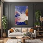 Abstracte Kunst Blaue Rosa Gold Tonformen Muster Texturen