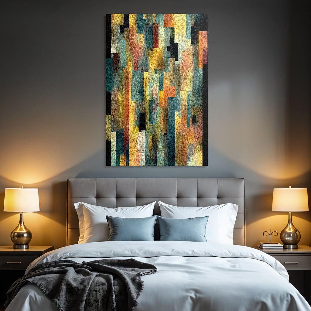 Abstractes Kunstwerk Mit Fragmentierten Formen Und Farben