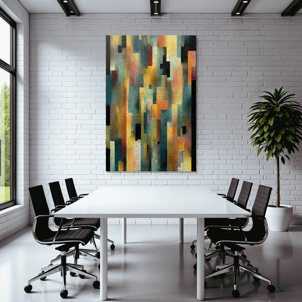 Abstractes Kunstwerk Mit Fragmentierten Formen Und Farben