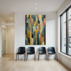 Abstractes Kunstwerk Mit Fragmentierten Formen Und Farben