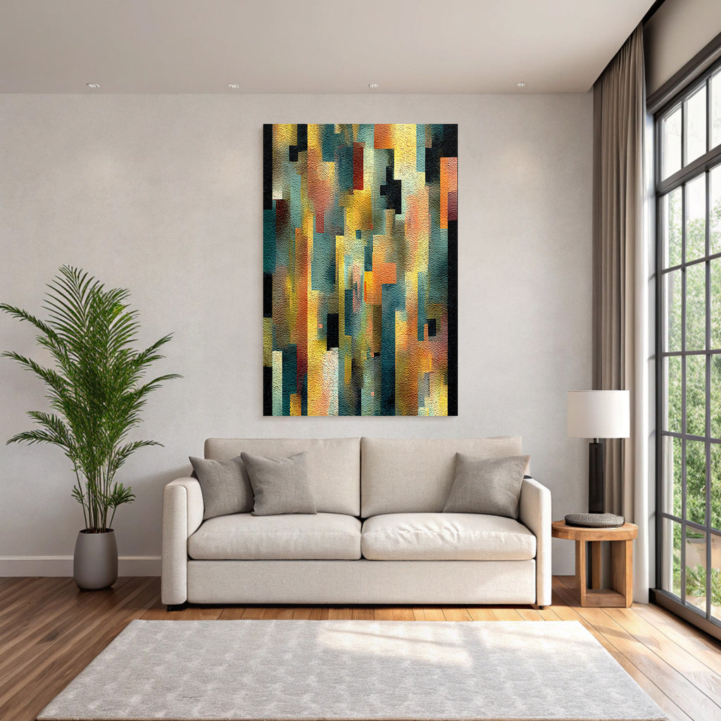 Abstractes Kunstwerk Mit Fragmentierten Formen Und Farben