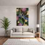 Abstrakte Design Bunte Kreisformen Blattmuster Moderne Kunst