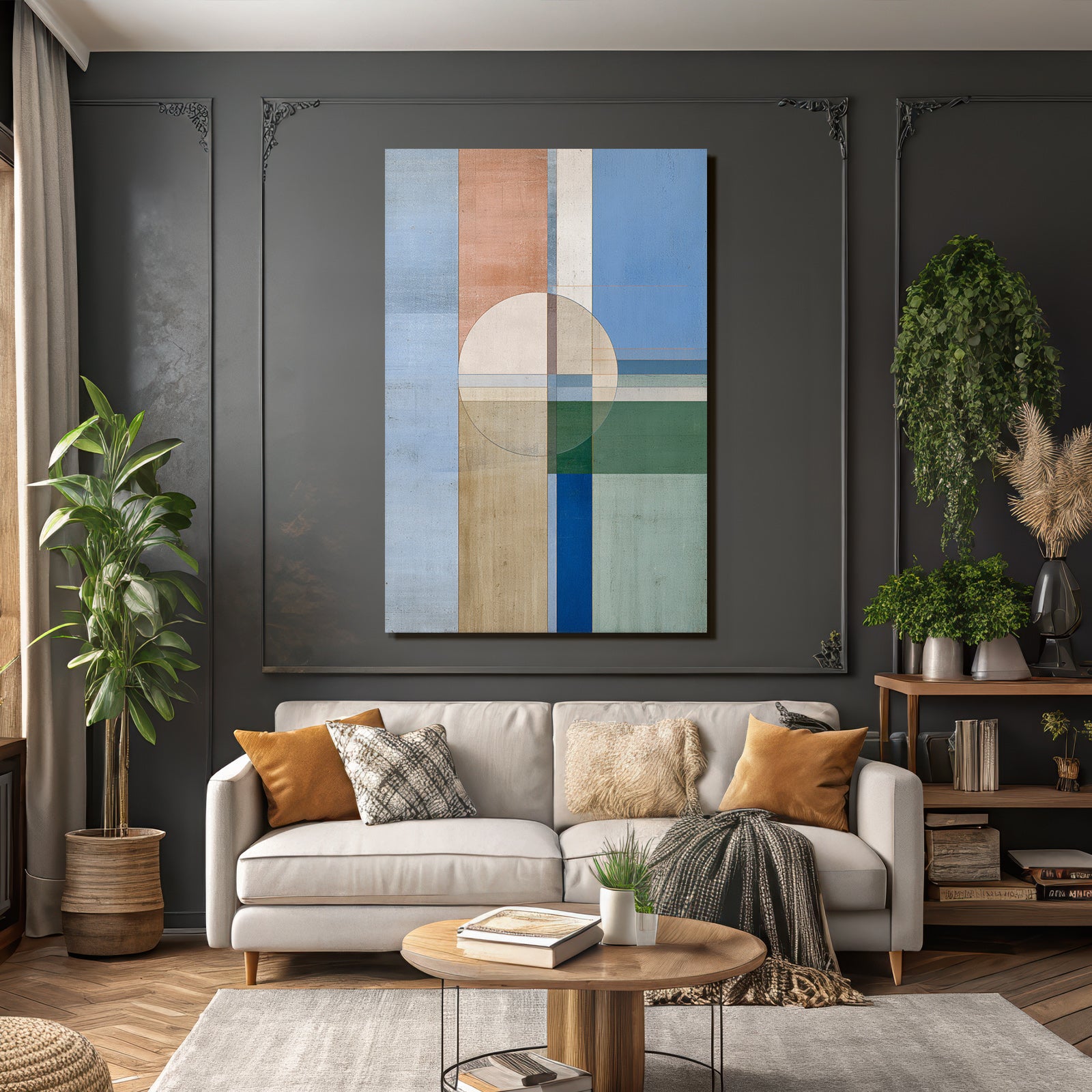 Abstrakte Geometrische Kunst Mit Farbvariationen