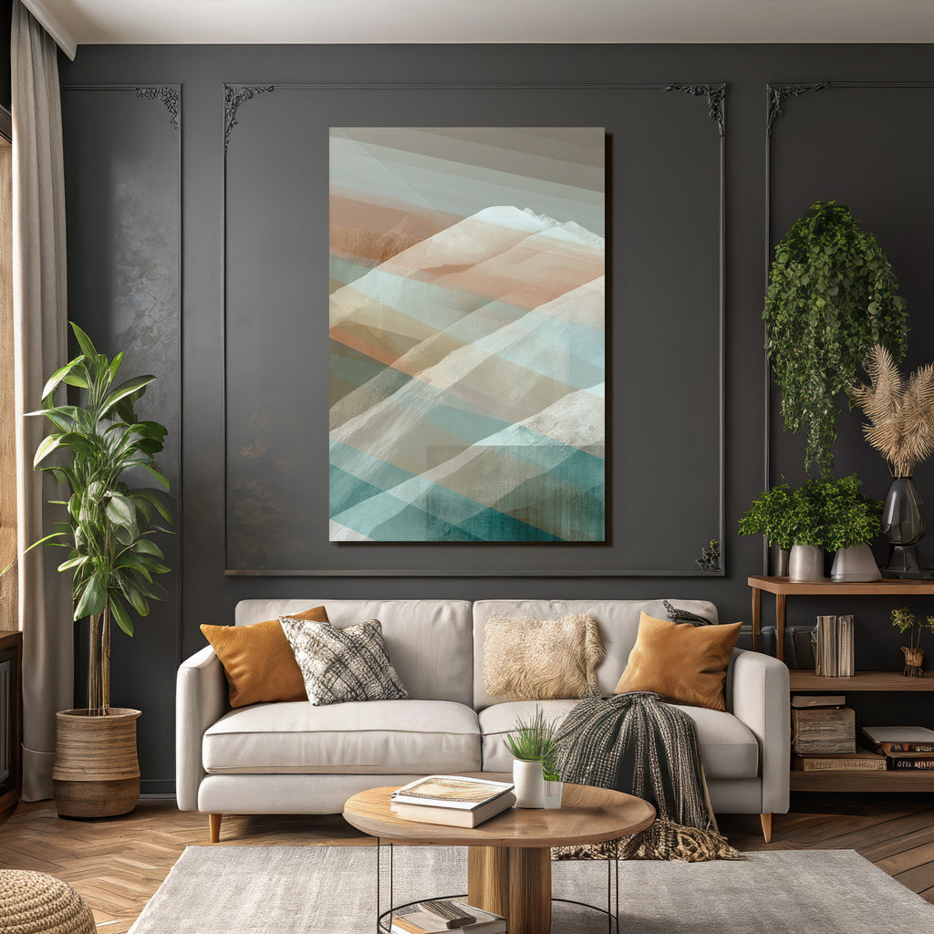 Abstrakte Landscape Mit Geometrischen Linien Und Farbverlauf