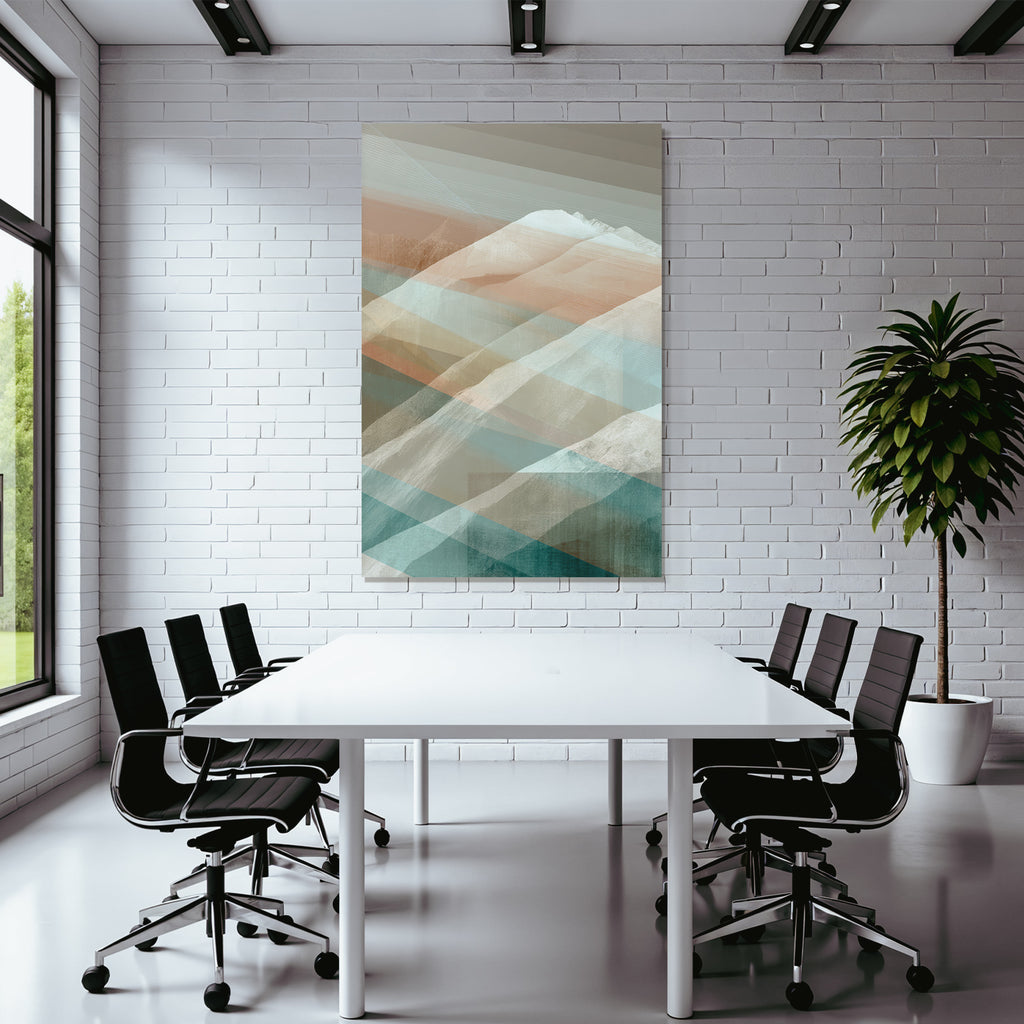 Abstrakte Landscape Mit Geometrischen Linien Und Farbverlauf