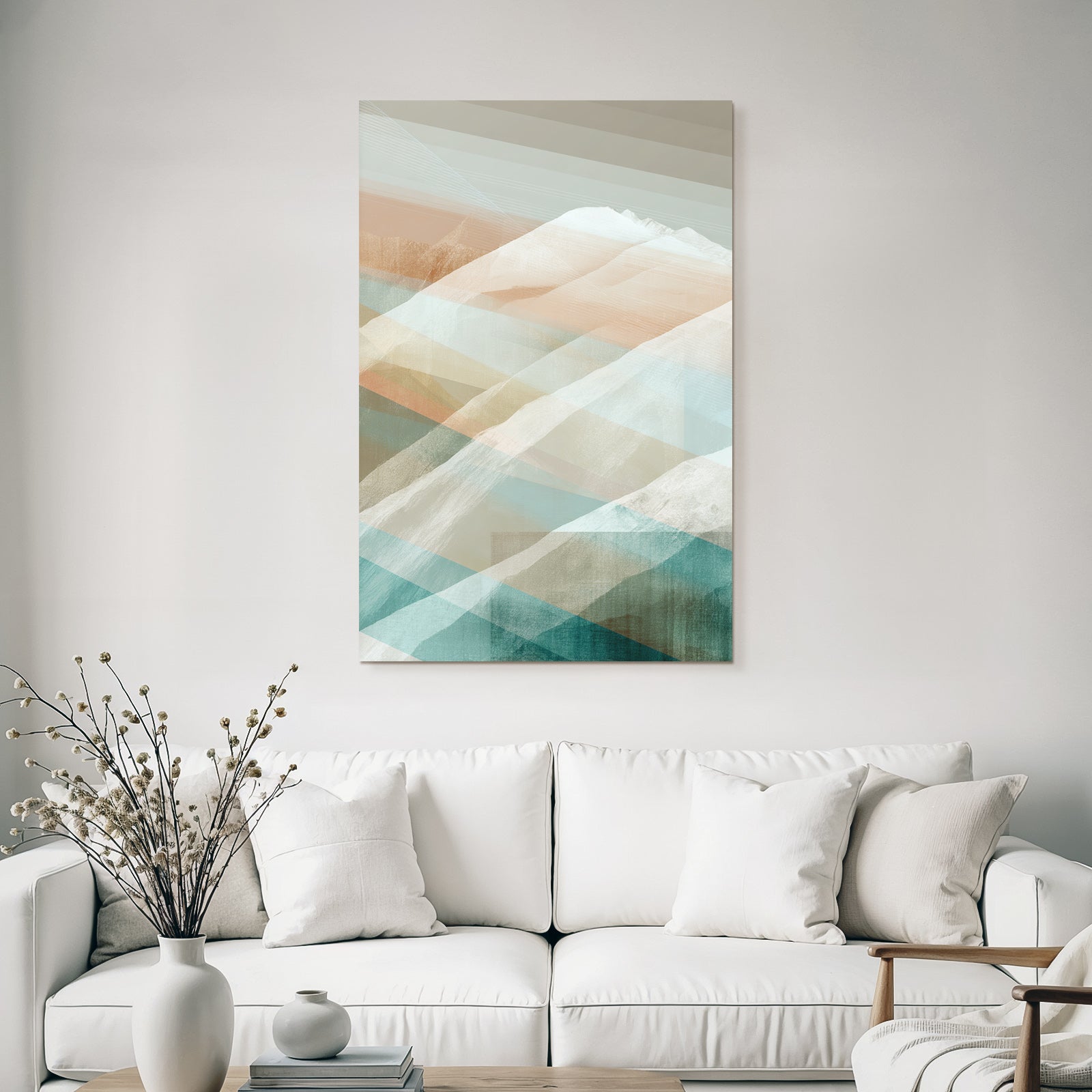 Abstrakte Landscape Mit Geometrischen Linien Und Farbverlauf