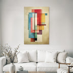 Abstract Composition Geometric Shapes Vibrant Colors Textured Background