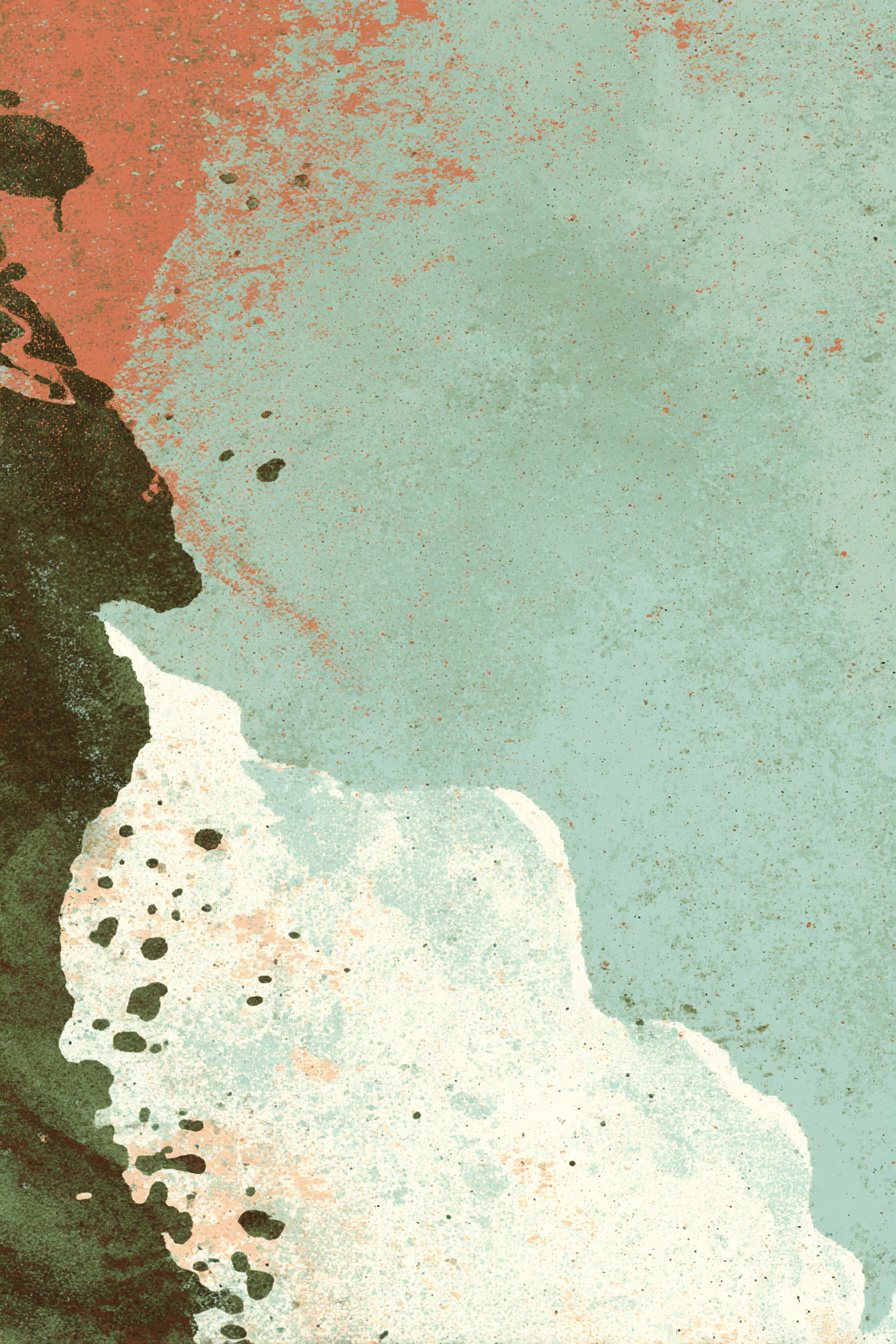 Abstraktes Design Mit Gewaesserten Tonen In Gruen Und Rot | Digital Art | Kunstgattungen