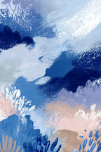 Abstraktes Kunstwerk Blau Pink Beige Fluss Bewegung | Digital Art | Kunstgattungen