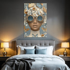 Flowers and Butterflies in Steampunk Style Portrait