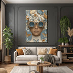 Flowers and Butterflies in Steampunk Style Portrait