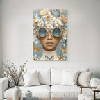 Flowers and Butterflies in Steampunk Style Portrait