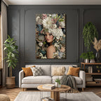 Blumenportraet Der Person Mit Blumenkopf Dekoratives Design