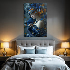 Blumige Fantasy Portrait Mit Blauer Robe Und Butterfly